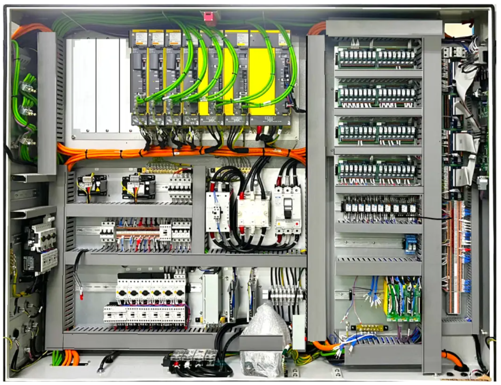 Industrial PLC control panel used in automation systems