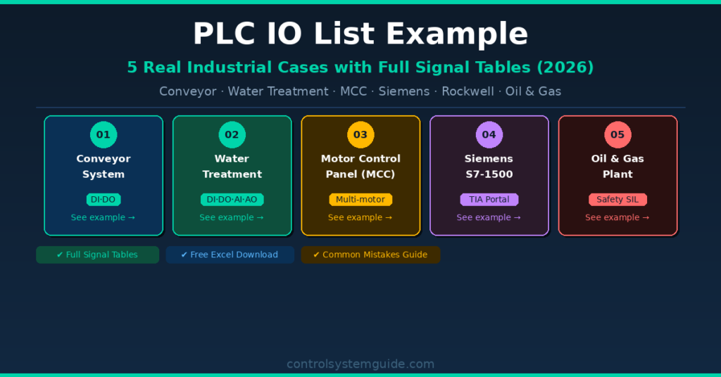 plc io list example 5 real industrial cases 2026