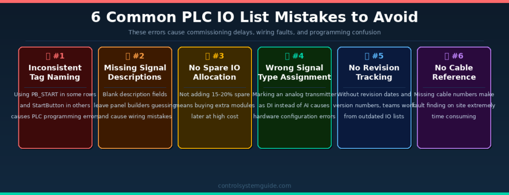 common plc io list mistakes to avoid